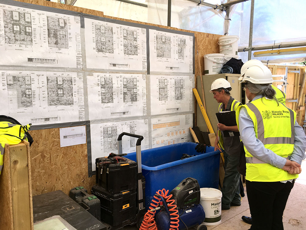 Detailed Drawings were made to reccord the position and condition of each brick. GHK Architects